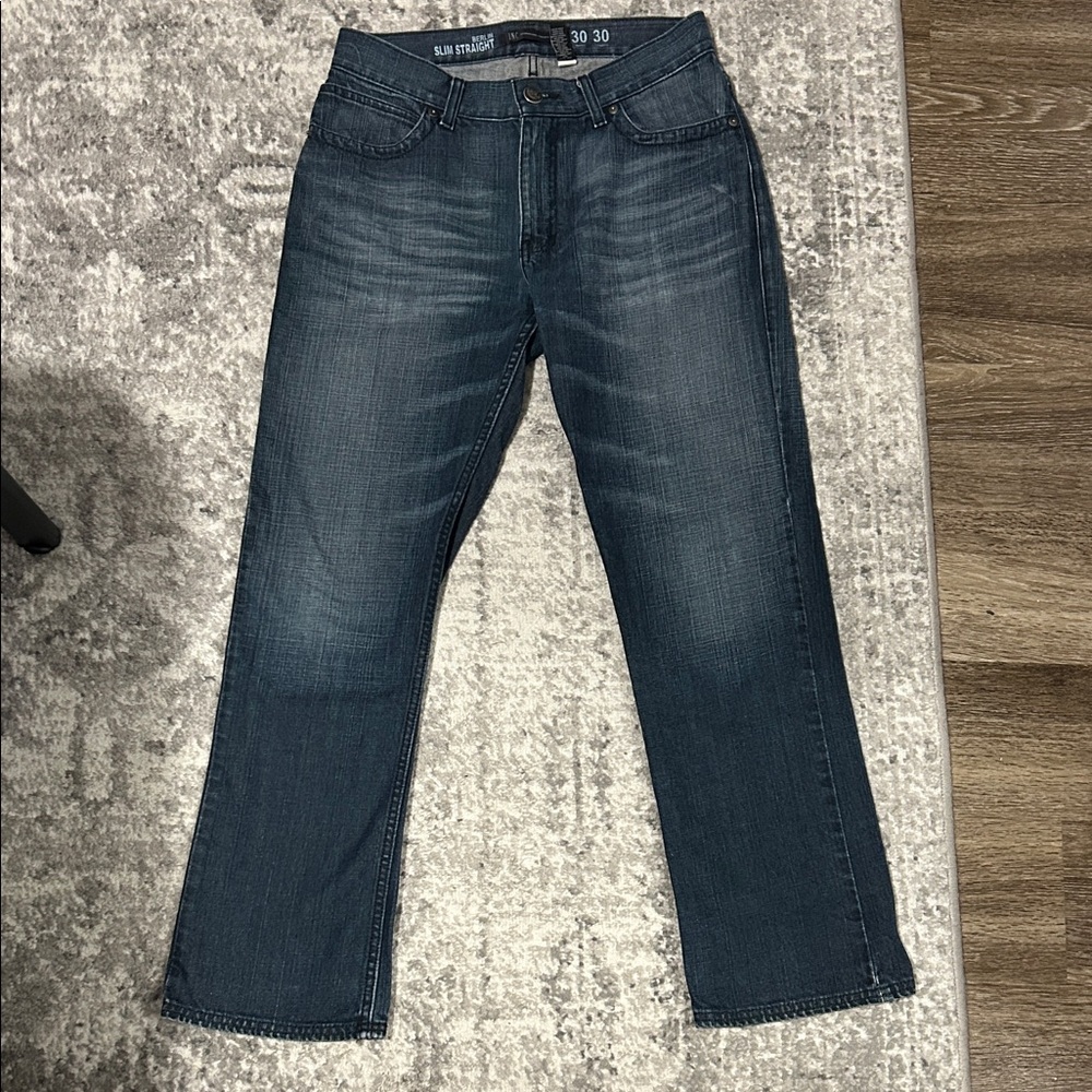 INC International Concepts Deep Blue Slim Straight Jeans